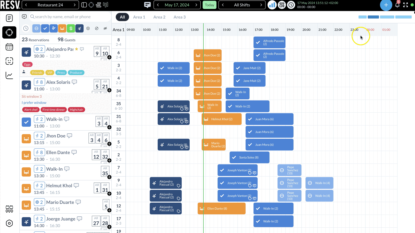 Desktop / Tablet Management 4 Resv reservations dektop timeline hor