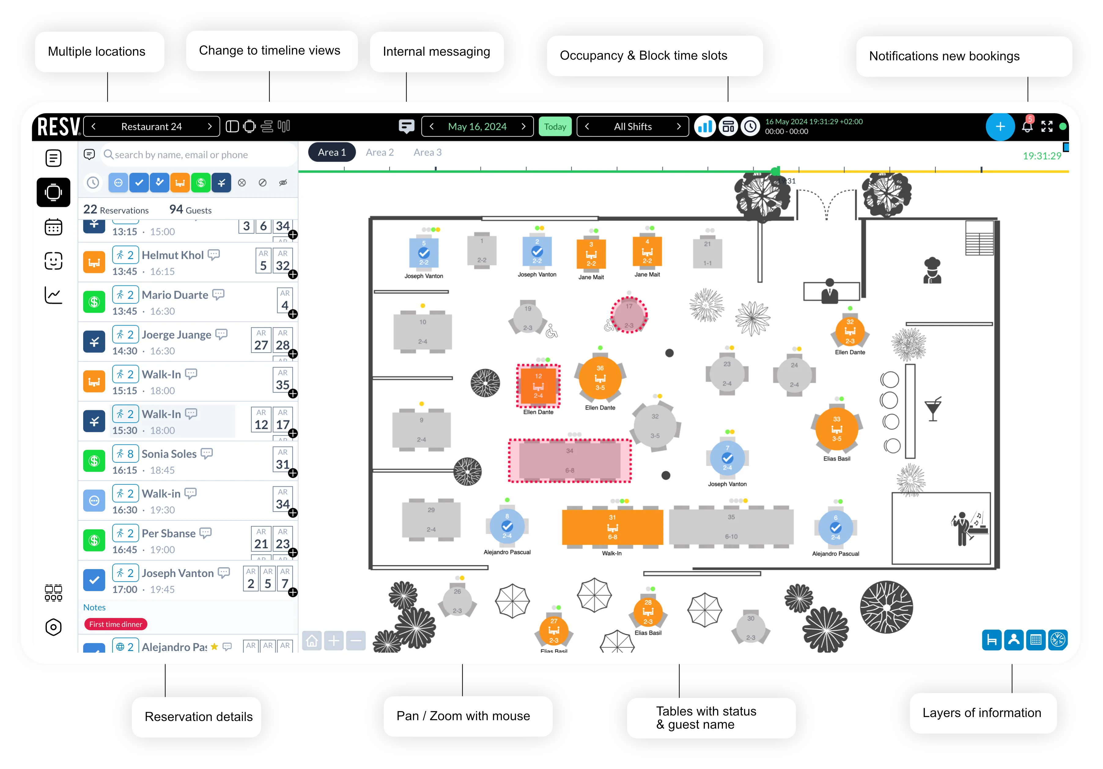 Desktop / Tablet Management 1 Resv reservations desktop interface