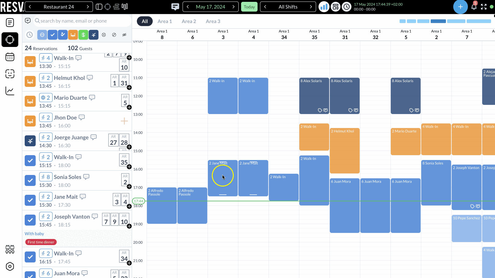 Desktop / Tablet Management 5 Resv reservations desktop timeline vert